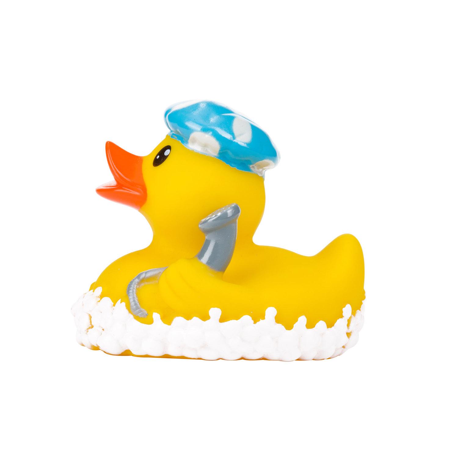 CANPOL BABIES Igračka za kupanje patkica sa kapom za kupanje žuto-plava