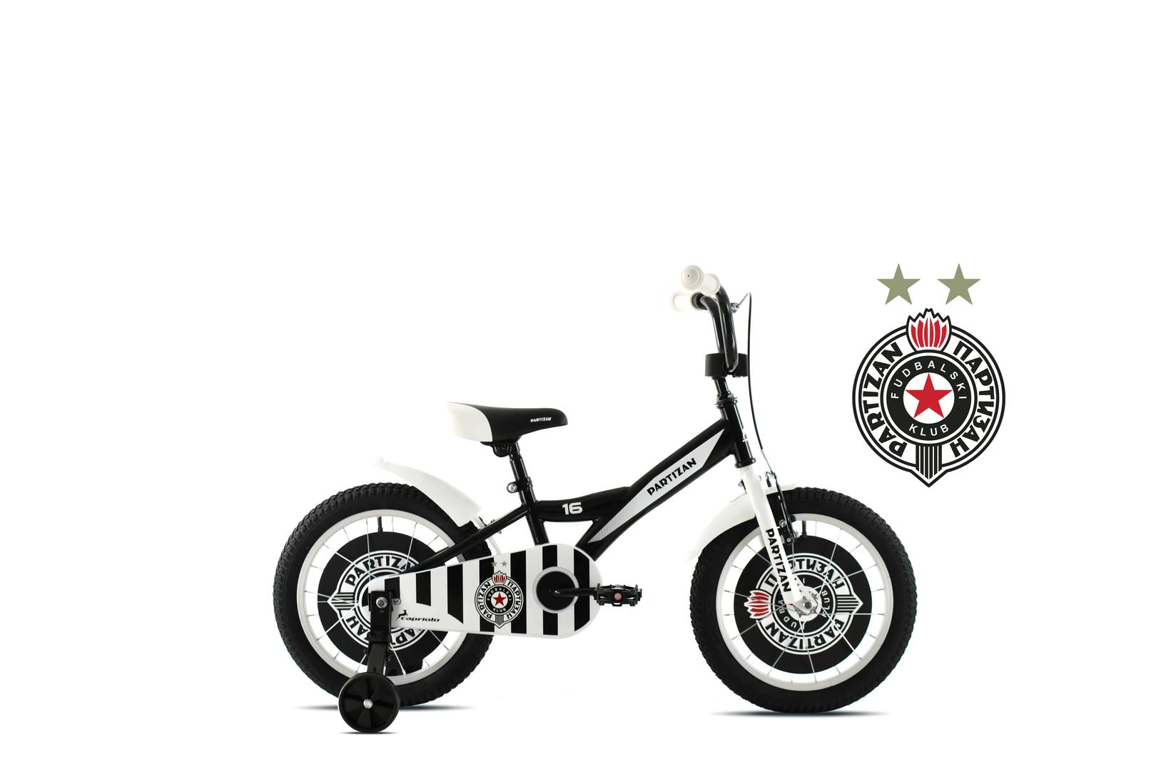 Capriolo BMX FK Partizan Dečiji bicikl, 16", Crno-beli