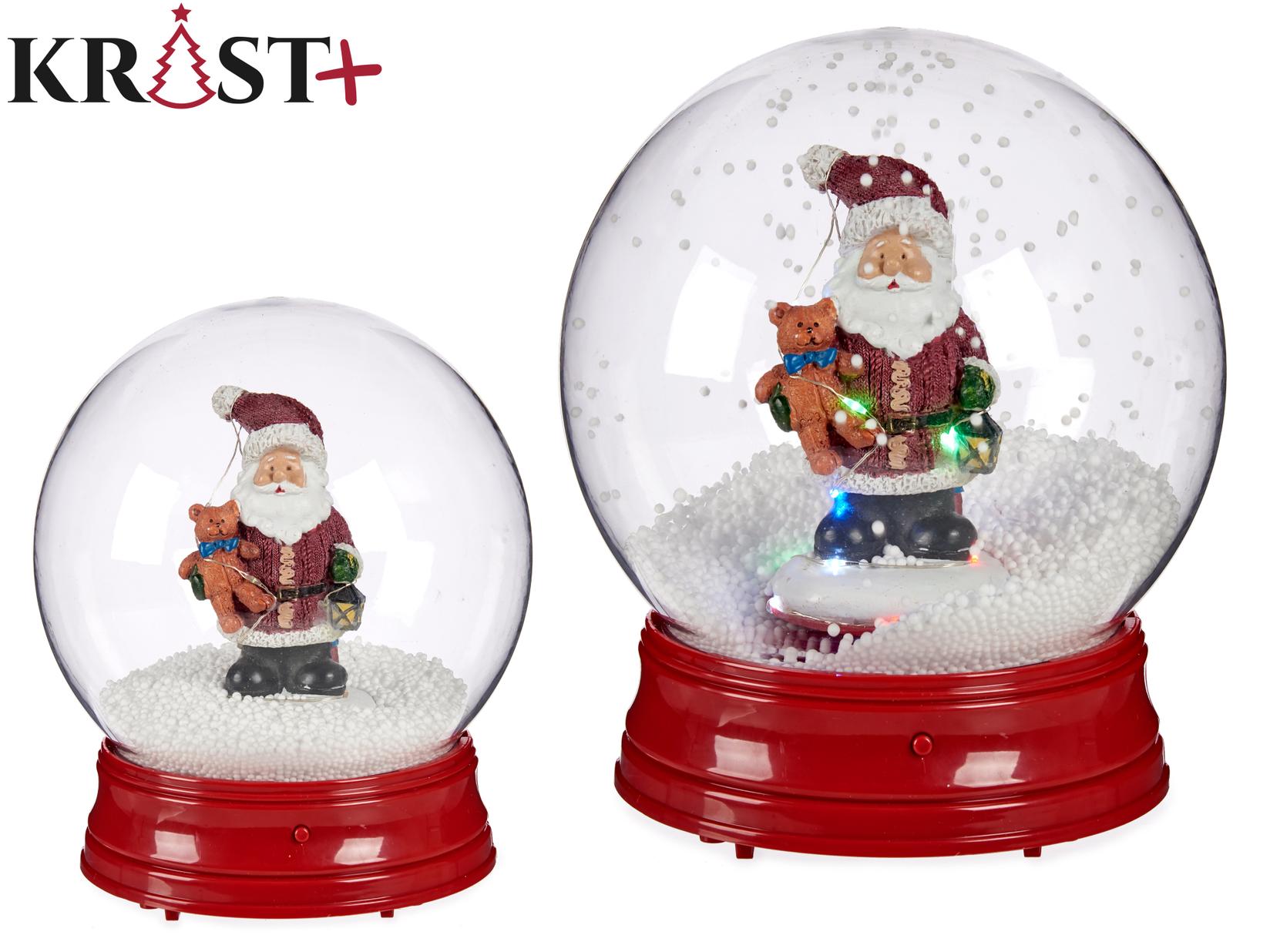 KRIST+ Snežna kugla sa Deda Mrazom crvena 23cm