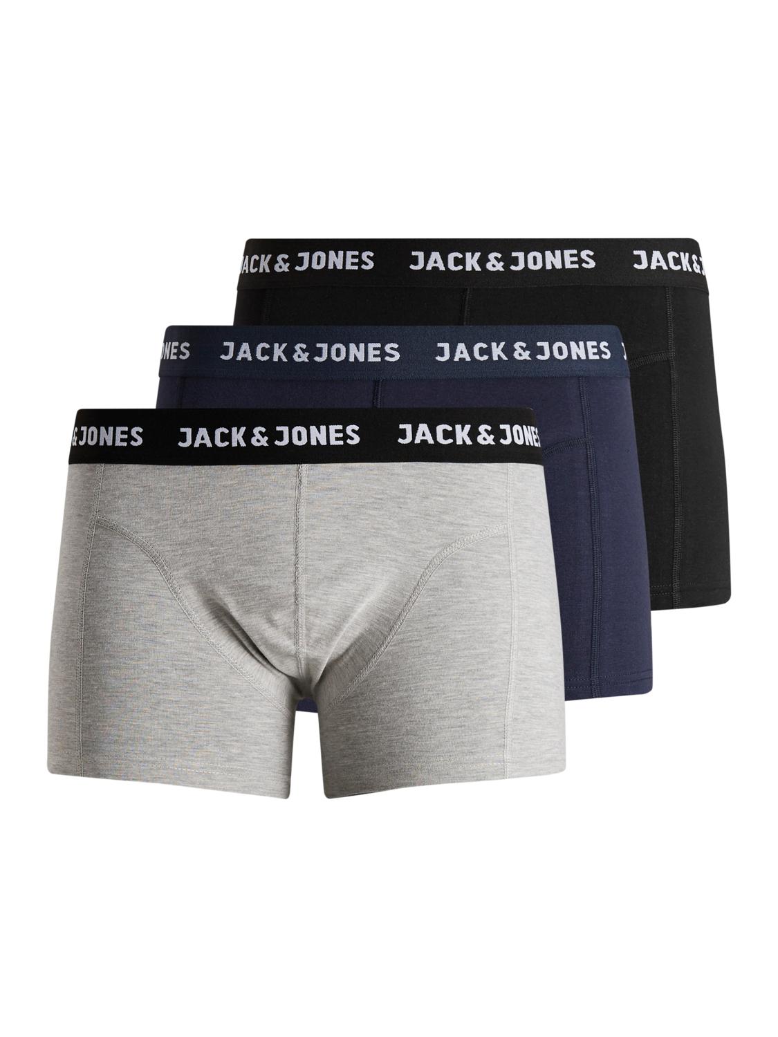 JACK & JONES Muške bokserice 12160750, 3 komada, Teget, sive, crne