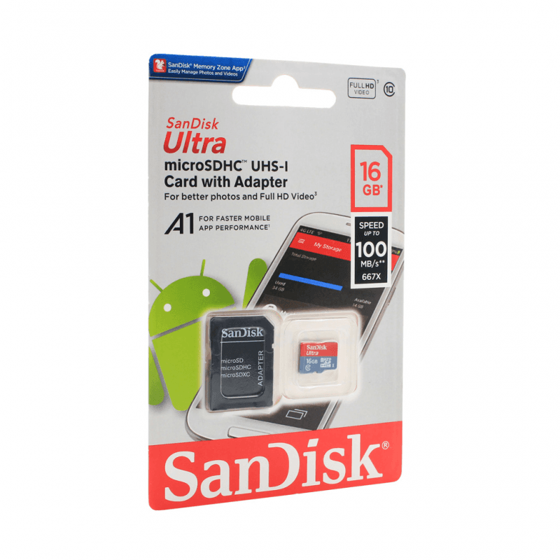 Selected image for Mem. Kartica SanDisk SDHC 16GB Ultra Micro 100MB/s Class 10 sa adapterom CN