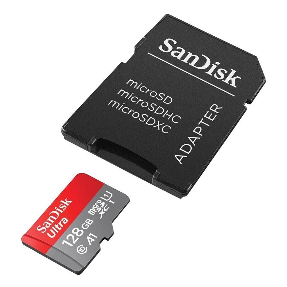 Selected image for SANDISK Memorijska kartica MicroSD 128GB SanDisk Ultra + Adapter SDSQUAB-128G-GN6MA sivo-crvena