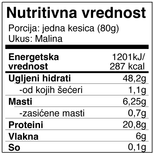 Selected image for SweetFit Proteinska kaša, Malina, 80g