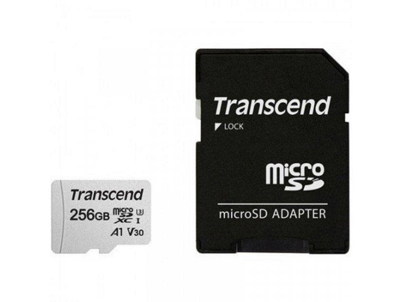 Selected image for TRANSCEND TS256GUSD300S-A Memorijska kartica, 256GB microSD w/ adapter UHS-I U3 A1, 95/45 MB/s