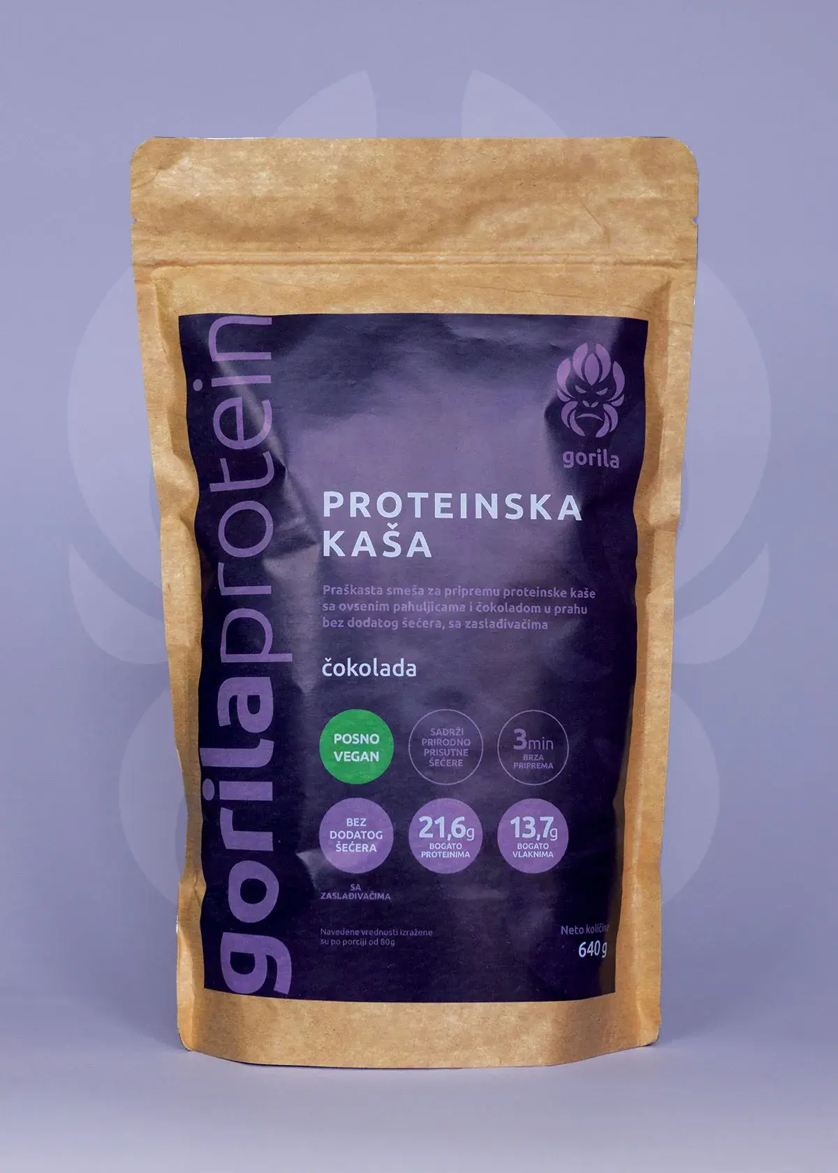 Selected image for GORILA PROTEIN Proteinska kaša čokolada 640g