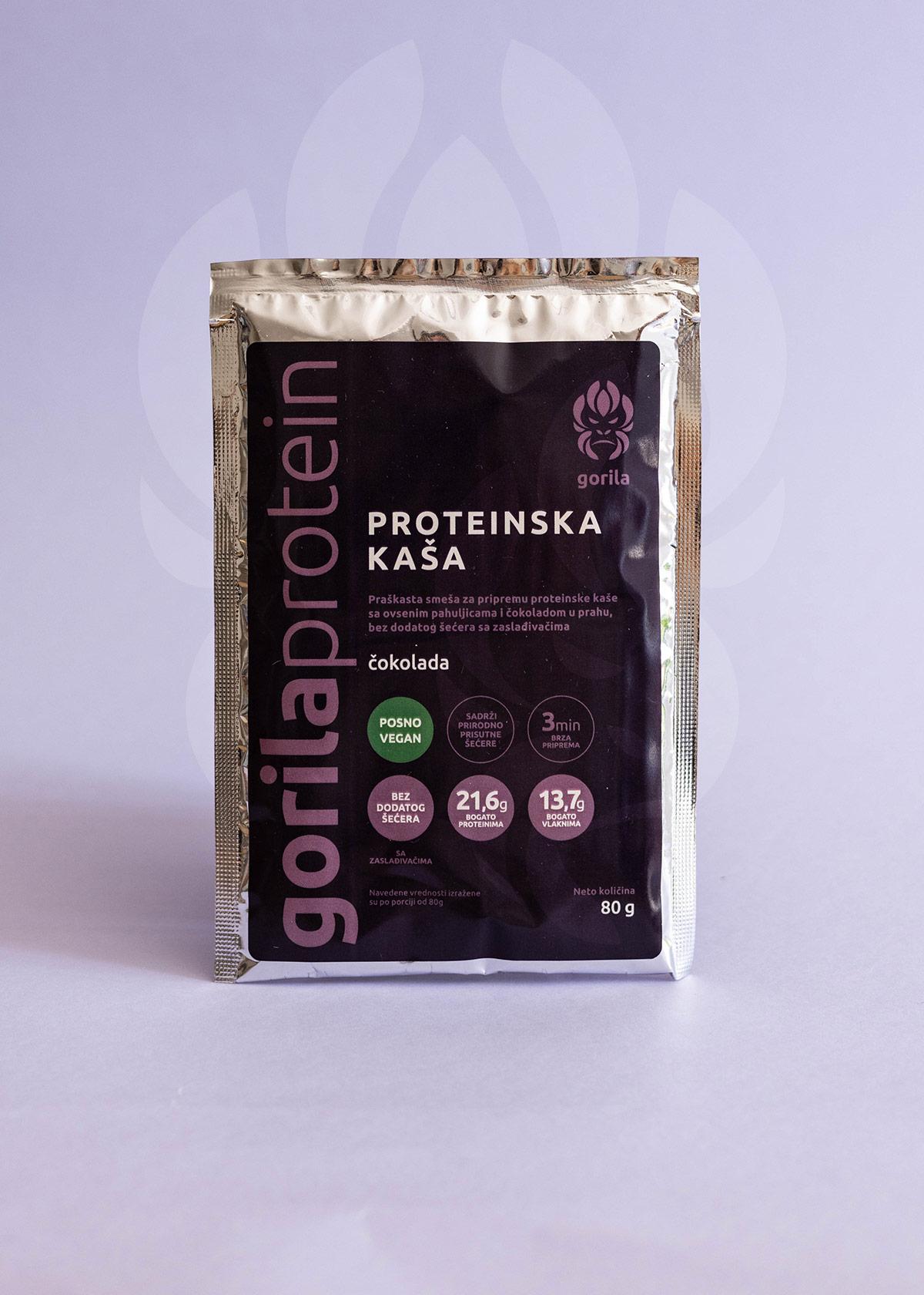 Selected image for GORILA PROTEIN Proteinska kaša čokolada 80g