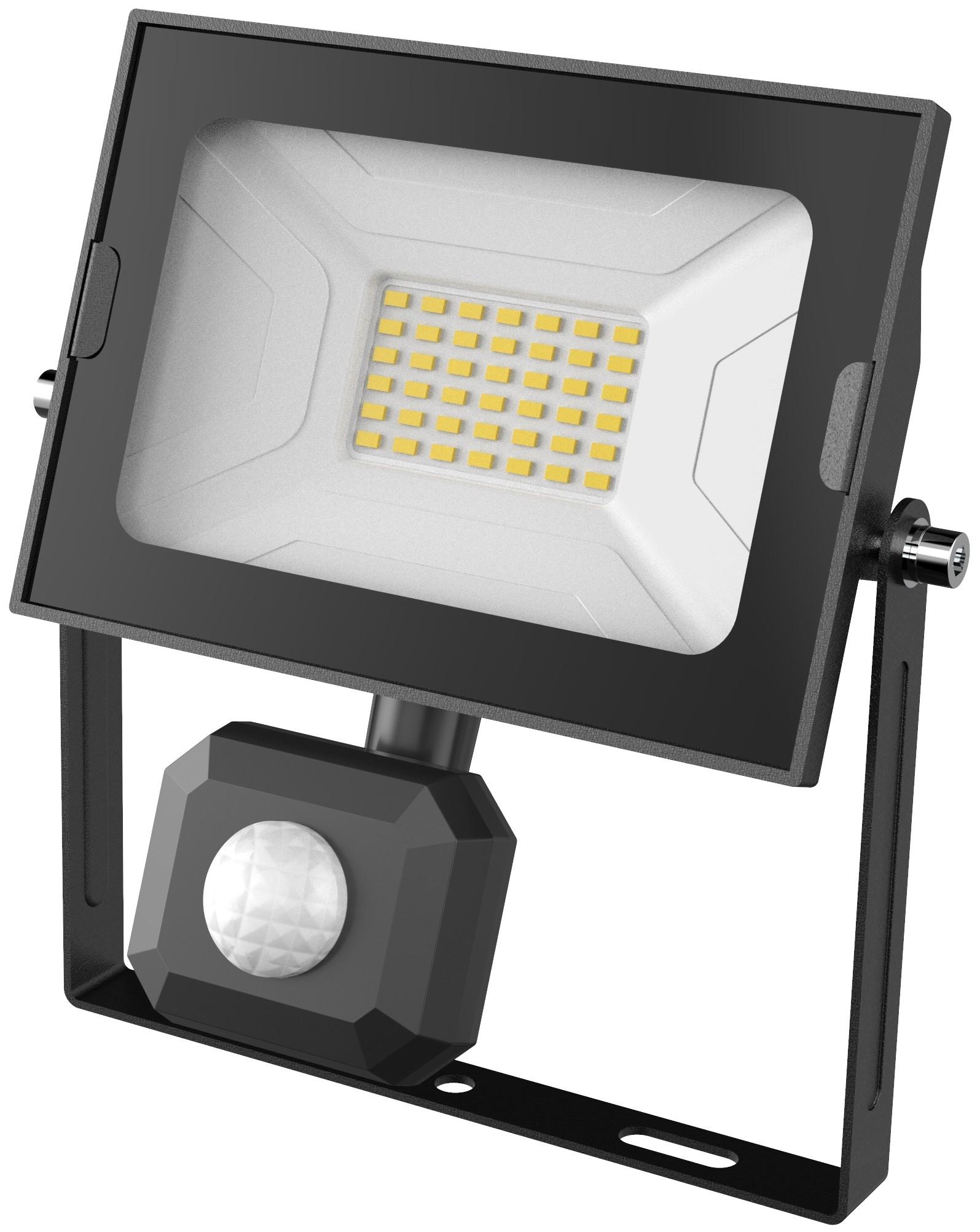 AVIDE Reflektor sa senzorom Slim PIR LED SMD 6K 30W crni
