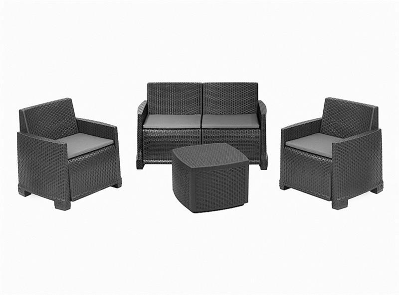 Selected image for Baštenski set Como, sofa, 2 fotelje i sto, Antracit