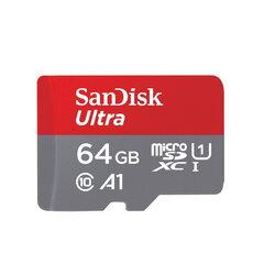 1 thumbnail image for SANDISK Memorijska kartica MicroSDHC 64GB SanDisk Ultra + Adapter SDSQUAB-064G-GN6MA sivo-crvena