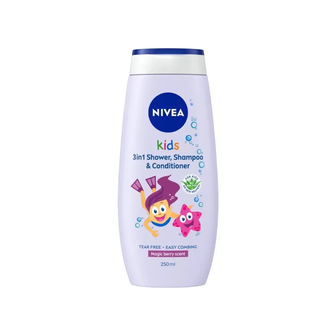 NIVEA KIDS Gel za tuširanje, šampon i balzam 3u1 250 ml
