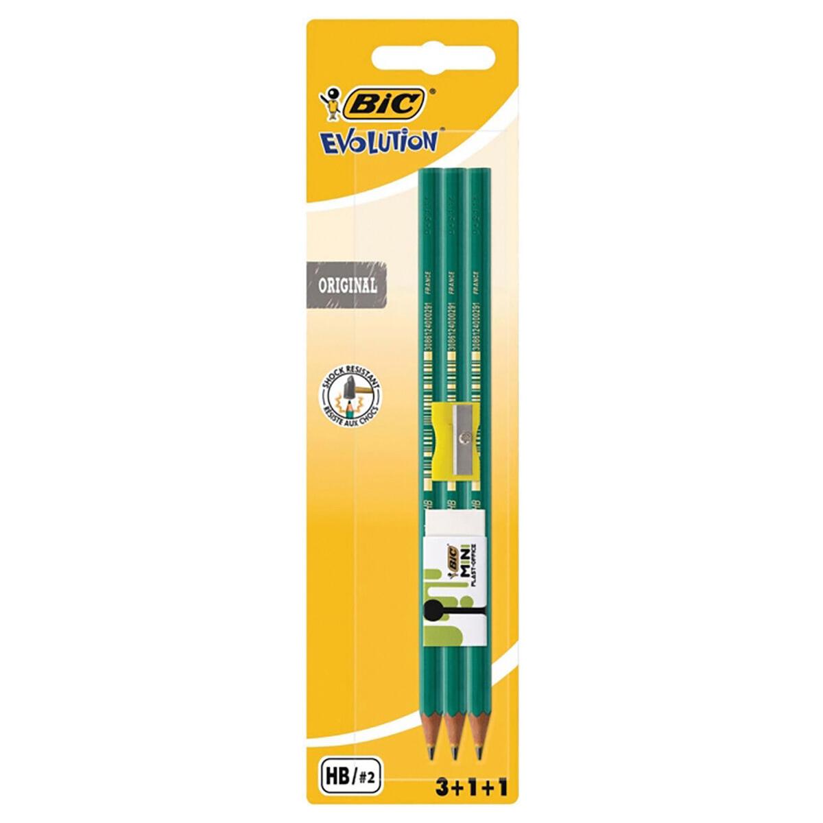 BIC Grafitne olovke Evolution 650 + gumica + rezač BLC EU 3/1