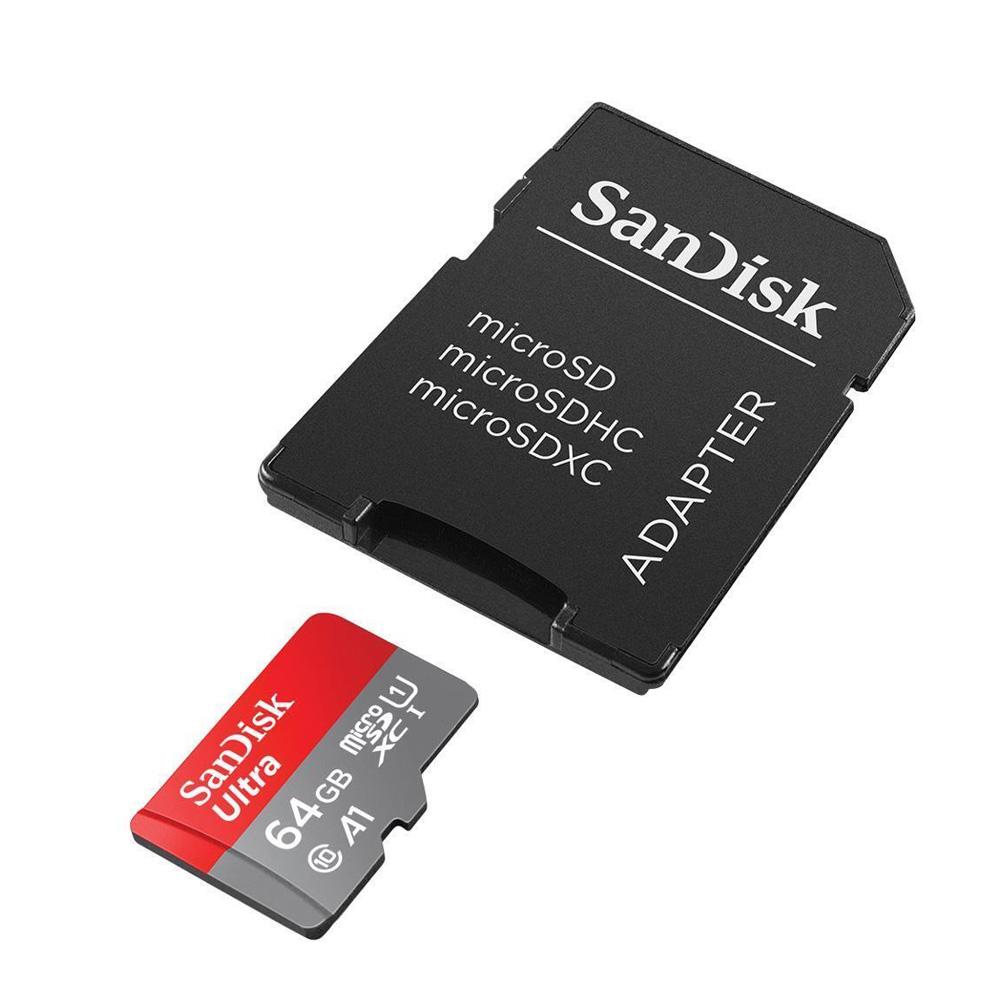 SANDISK Memorijska kartica MicroSDHC 64GB SanDisk Ultra + Adapter SDSQUAB-064G-GN6MA sivo-crvena