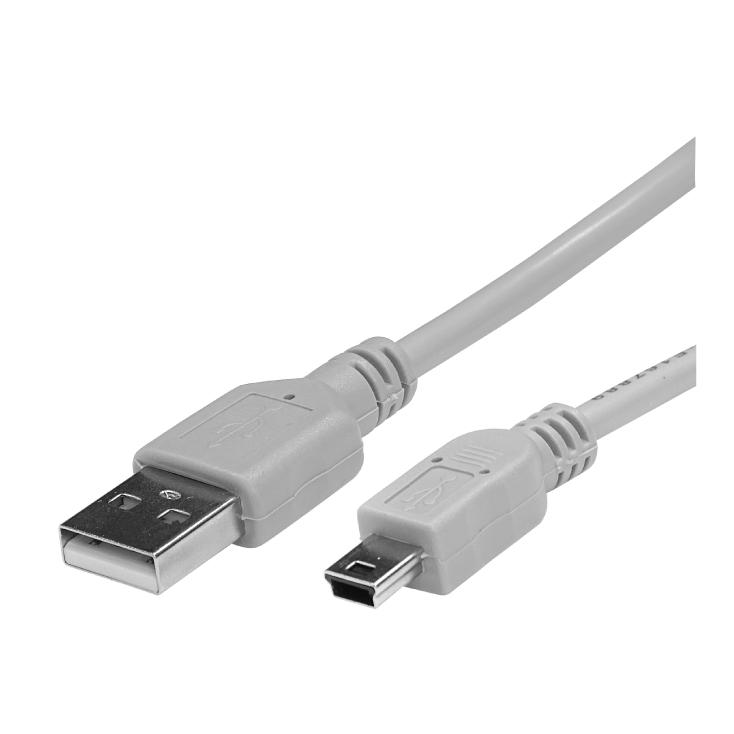 USB Kabl USB-A na USB mini B 1.8m sivi