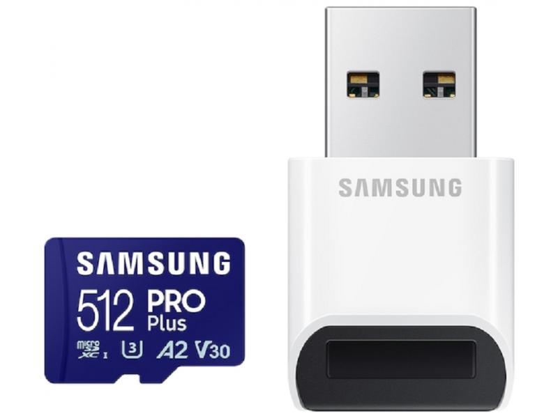 SAMSUNG MB-MD512SB/WW PRO Plus Micro SDXC 512GB U3 + Card Reader