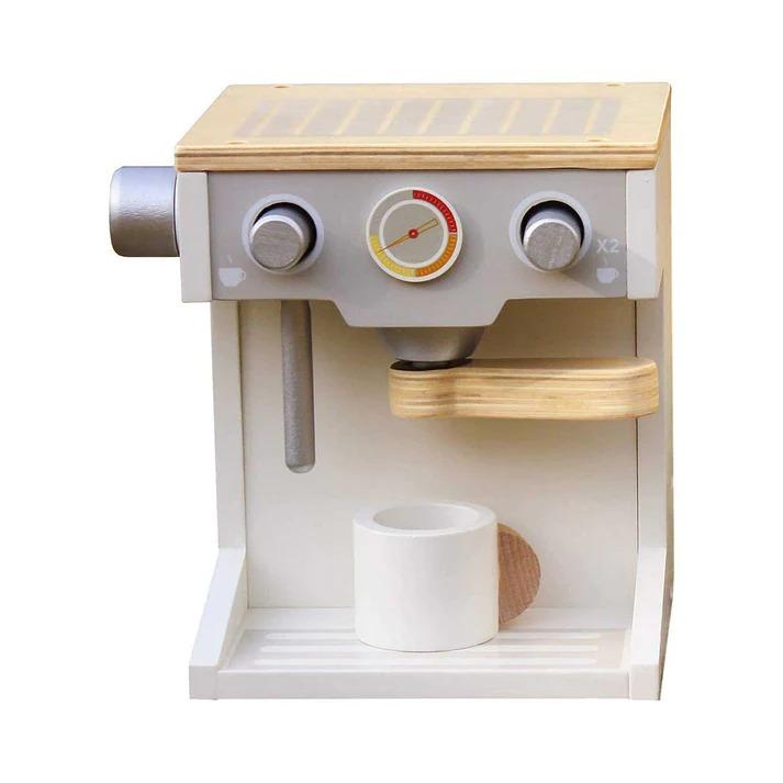 KINDER HOME Dečija drvena espreso mašina za kafu sa šoljicom belo-siva
