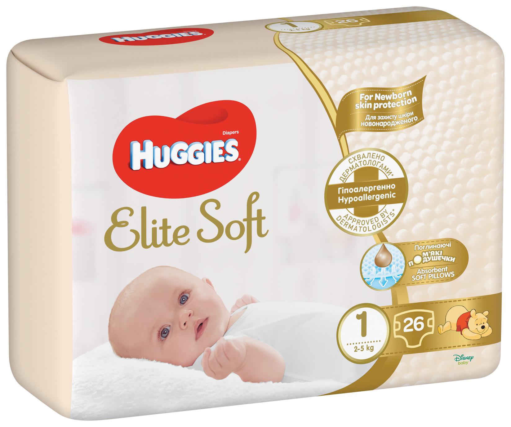 HUGGIES Pelene Elite Soft Newborn 2-5kg 26/1