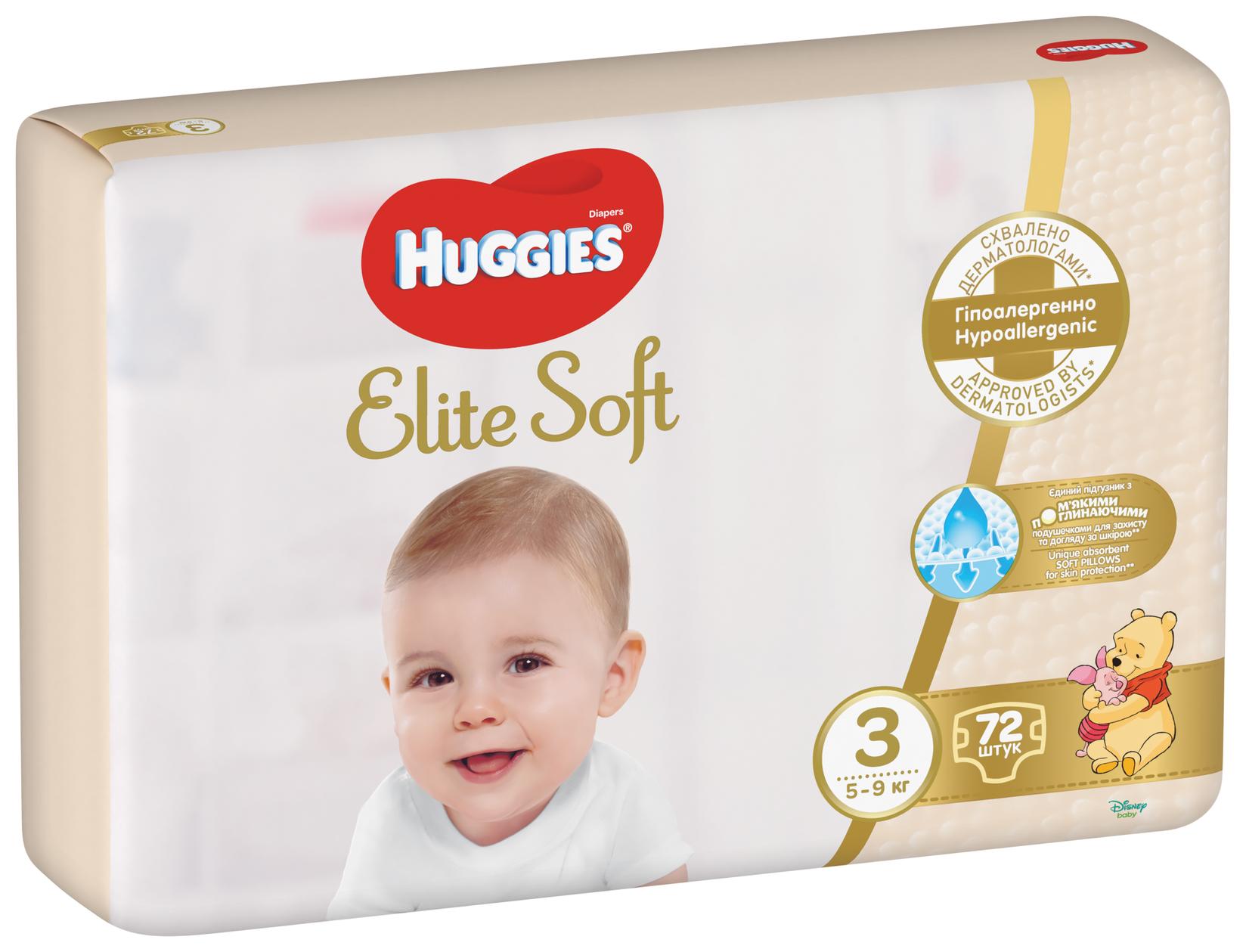 HUGGIES Elite Soft Mega 3 Pelene, 5-9 kg, 72/1