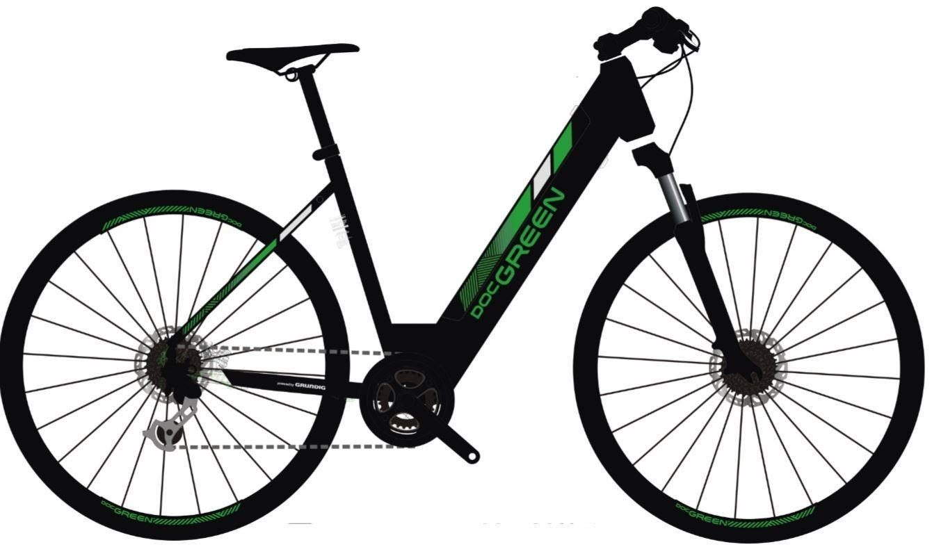 XPLORER Električni bicikl City Green 28", Crni