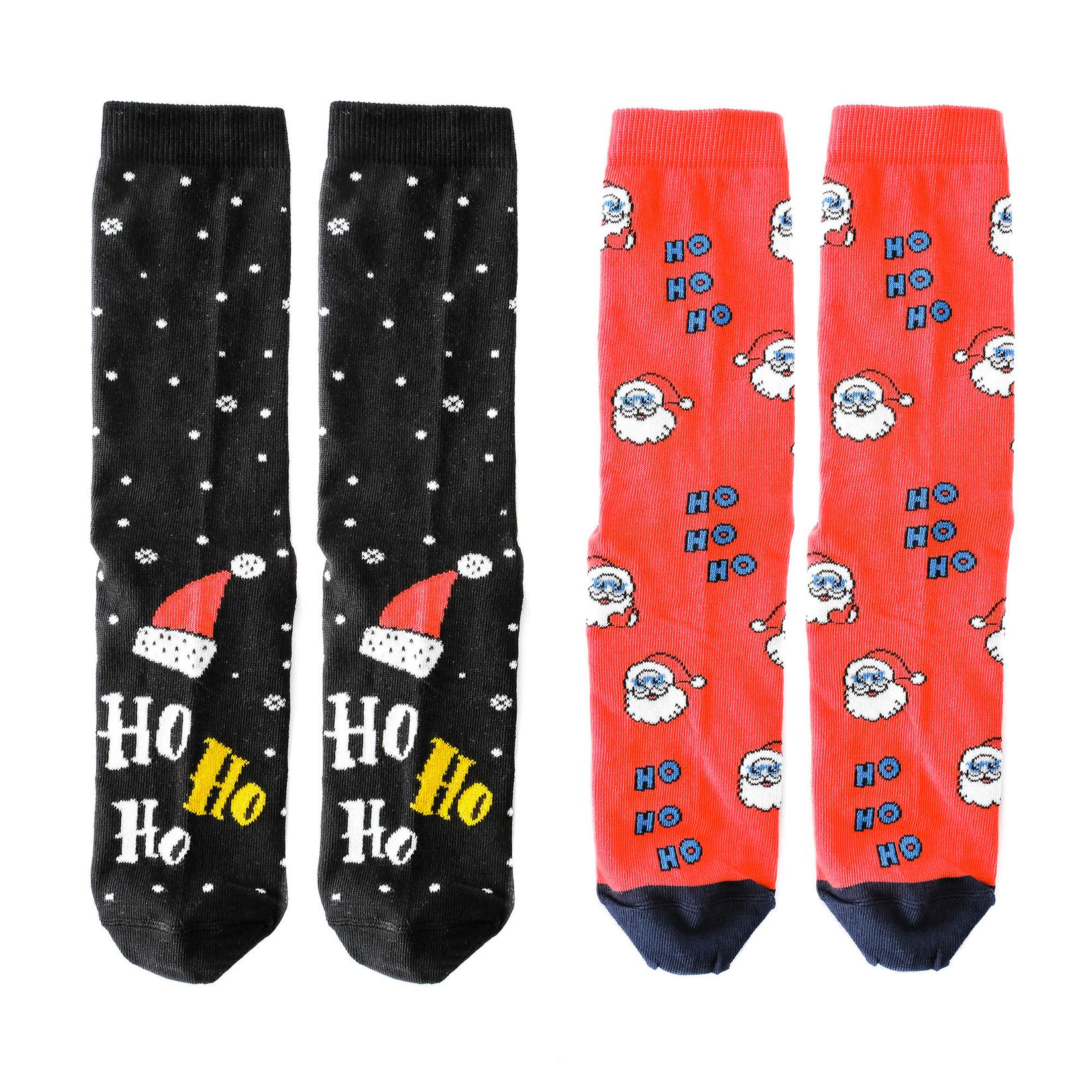 KOLY SOCKS Set novogodišnjih čarapa za muškarce 2/1 crno-crveni