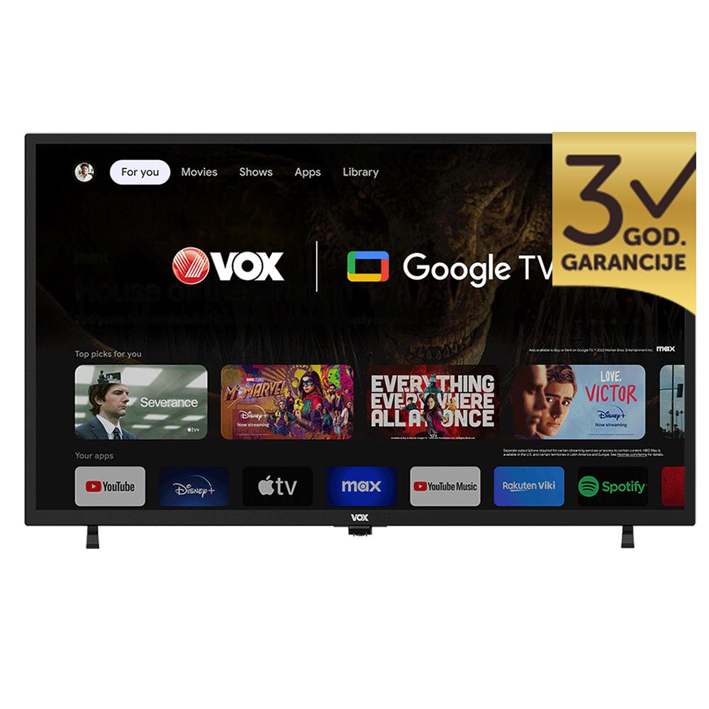 Selected image for VOX Televizor 32GOH200B 32", Smart, LED, HD, Google TV, Crni